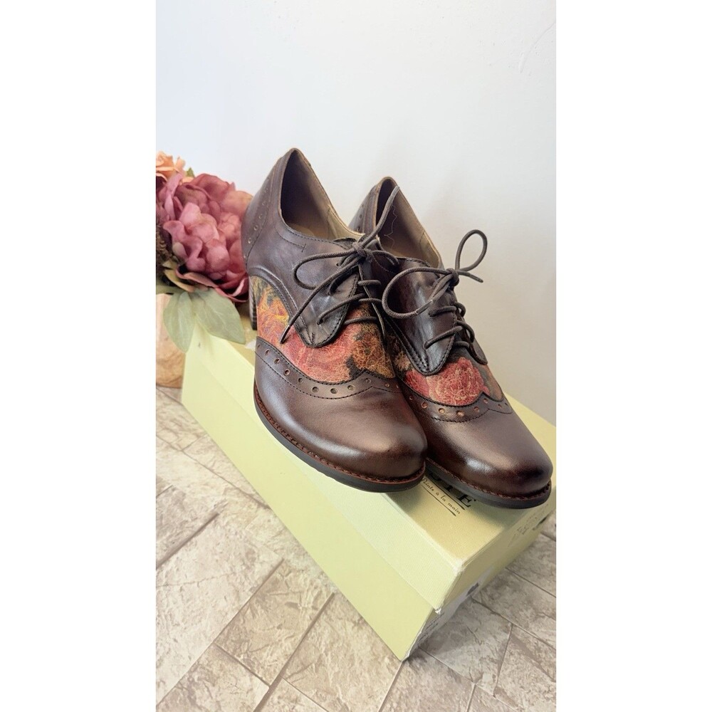 L'Artiste by Spring Step Women Brown Leather Marivel Heeled Oxfords US Sz 9 (40) - Picture 2 of 16